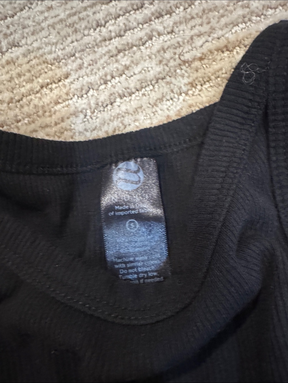 Noli Black Ribbed Tank - Picture 2 of 3